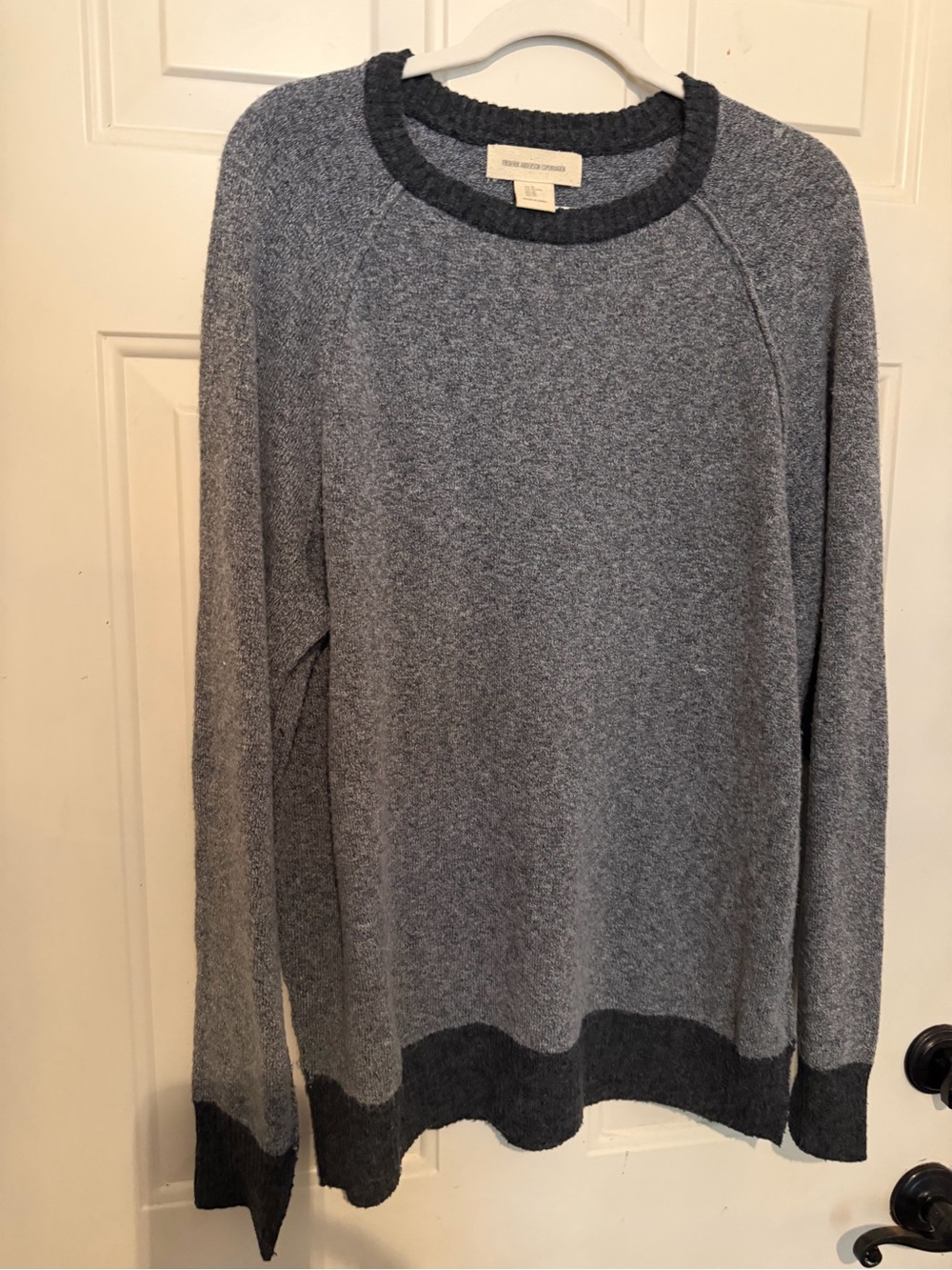 Frederick Anderson Copenhaggen crew Sweater in Heather Gray with Dark Trim Men